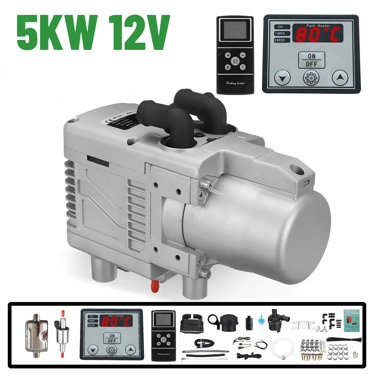 12V Diesel Heater With Remote - 5KW 12V Air Heater Kit Diesel