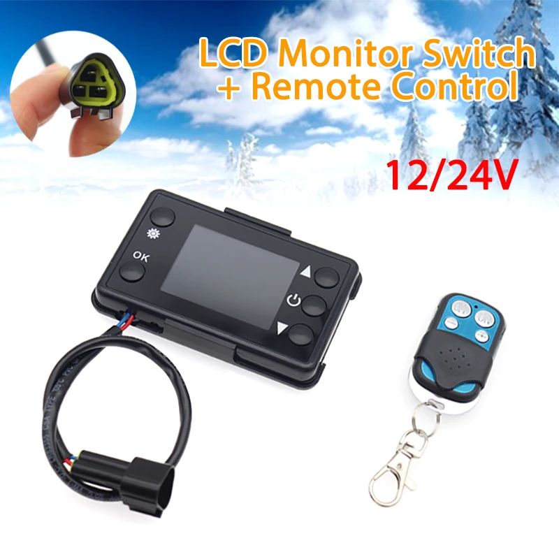 12V Diesel Heater With Remote - Universal 12V/24V LCD Monitor Switch +
