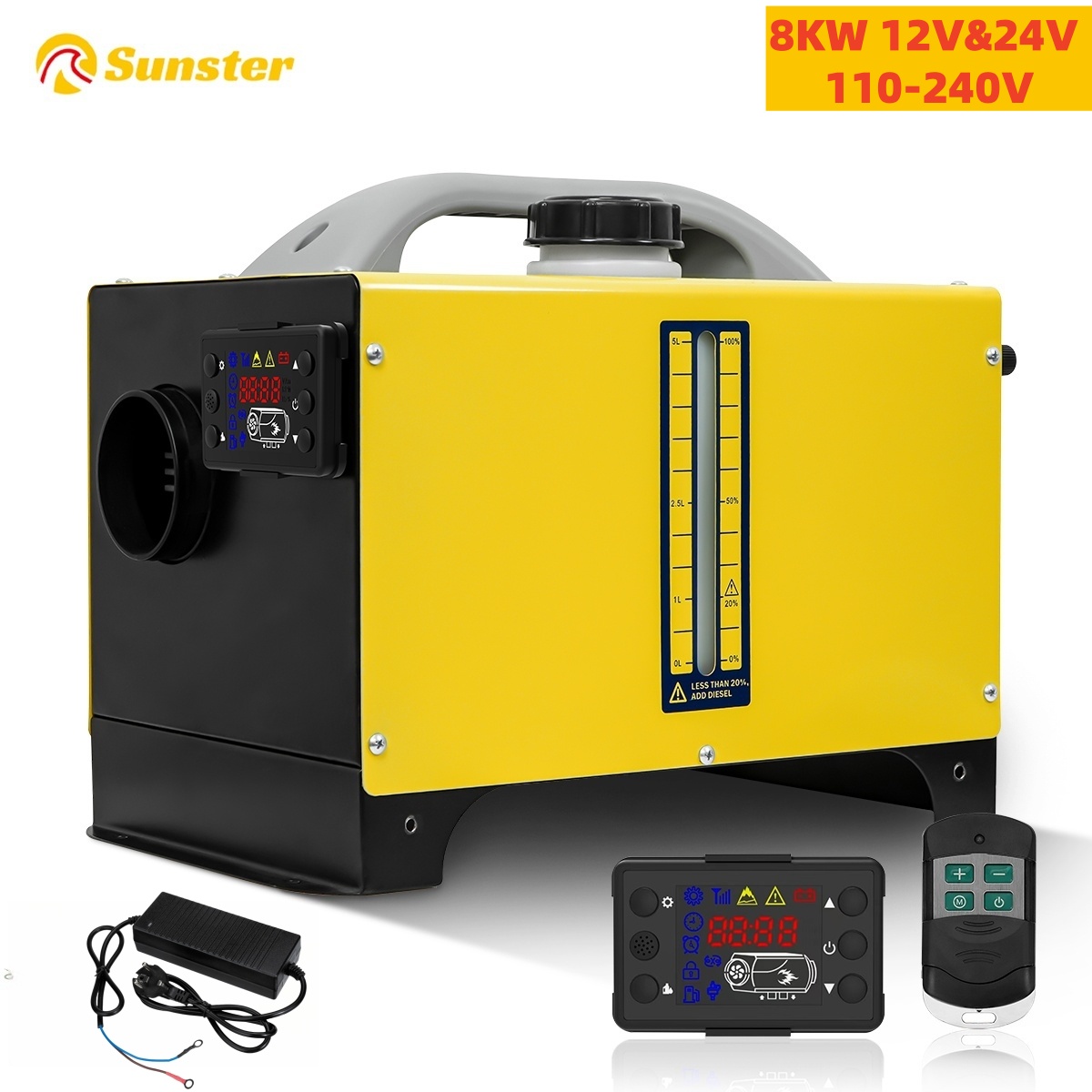 8KW 12V 24V 110-240V Portable  - Diesel Air Heater Lcd Controller recension och pris
