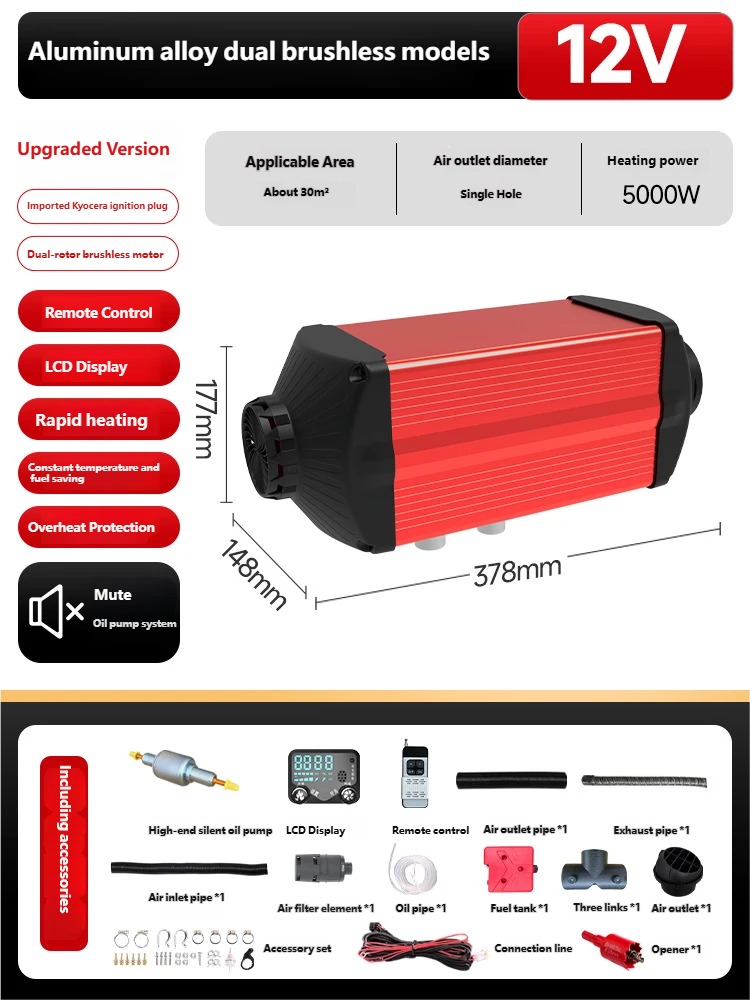 12V 5KW Split Air Heater Truck - Parking Heater Remote Control Kit recension och pris