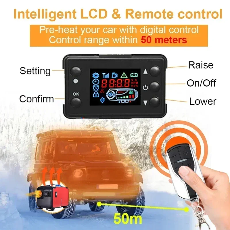 12V 24V 220V 3 in 1 Car Diesel - 12V Diesel Heater With Remote recension och pris